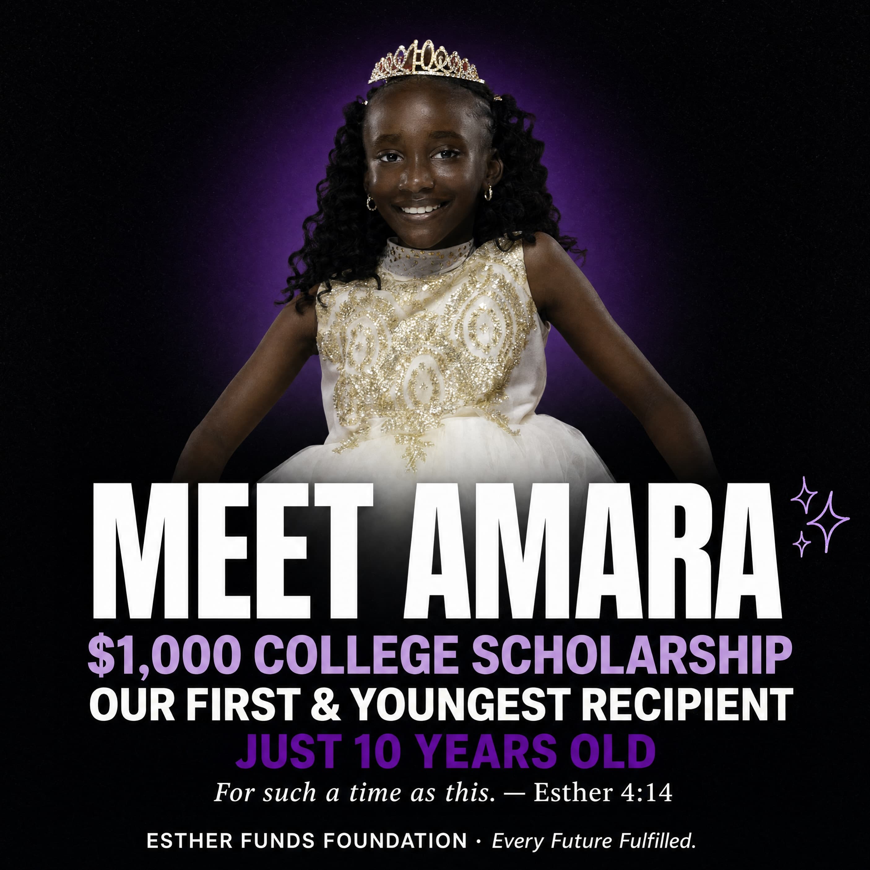Official Esther Funds Foundation recognition for Amara